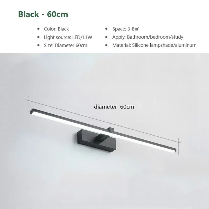 Moderne Gouden LED Wandlamp – Badkamerspiegelverlichting met Touch-schakelaar voor Slaapkamer, Woonkamer en Make-up Verlichting