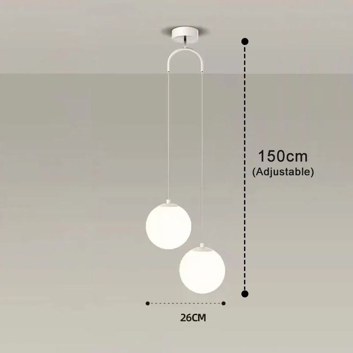 Moderne Glass LED Pendant Light – Nordic Style Hanglamp voor Woonkamer, Slaapkamer, Restaurant en Bar, 220V AC, Binnenverlichtingsarmatuur
