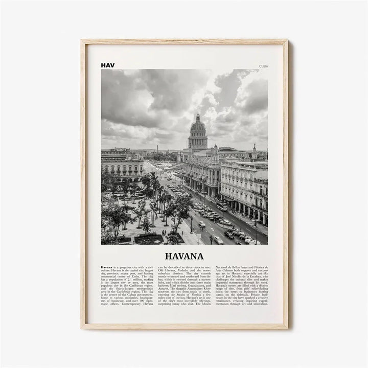 Cuba Havanna Zwart & Wit Reiseposter Wandkunst Fine Art Canvasprints afbeeldingen voor woonkamer eetkamer