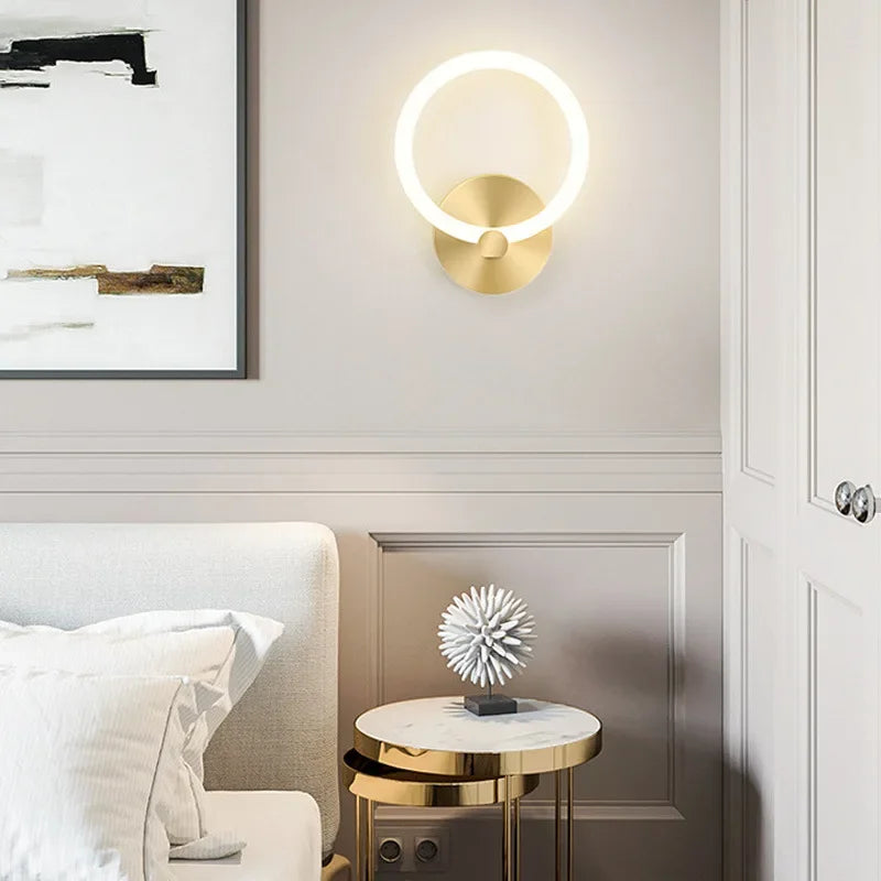 Moderne nordic LED-wandlamp – elegante ringlicht-inrichting voor slaapkamer, woonkamer en hoteldécor