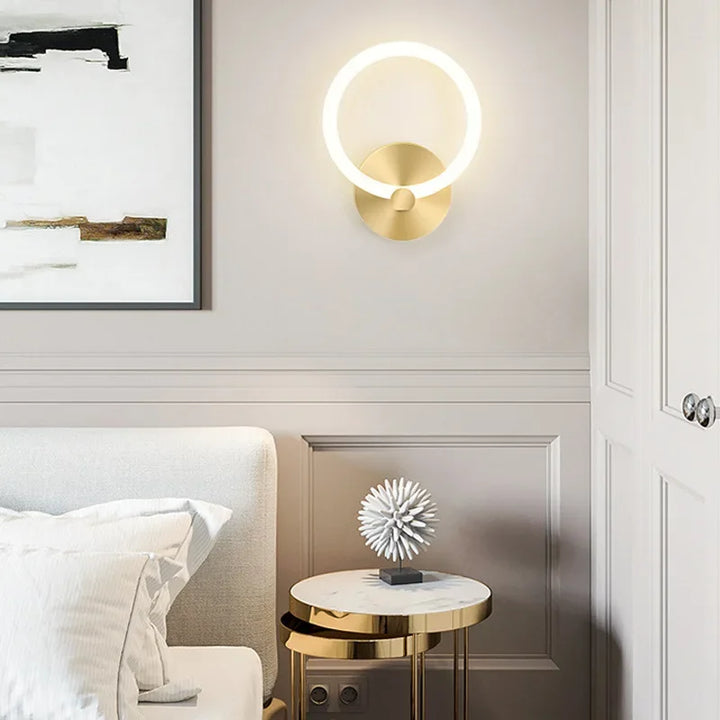 Moderne nordic LED-wandlamp – elegante ringlicht-inrichting voor slaapkamer, woonkamer en hoteldécor