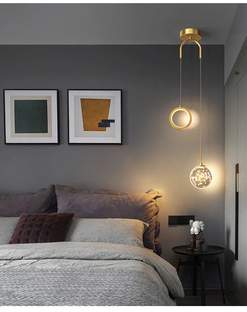 Moderne LED pendelstuk – 2-weg binnenhanglamp voor woonkamer, slaapkamer, eettafel met instelbare 3 lichtkleuren
