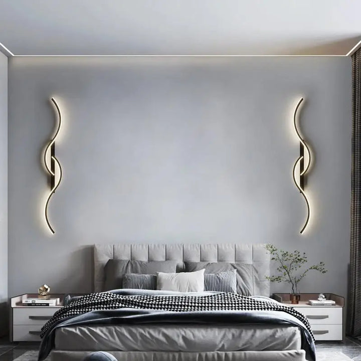 Moderne LED Wandlamp - Hedendaagse Wandlamp voor Woonkamer, Slaapkamer, Eetkamer en Hal - Op- en Neer-verlichting, Dimbaar, Touch-schakelaar, Interieurdecoratie