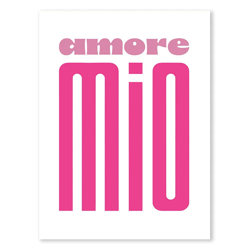 Roze Retro Liefde Quote Wandkunst Fijne Canvasafdrukken Typografische Beelden voor Slaapkamer Woonkamer Hotelkamer Modern Appartement Wanddecoratie