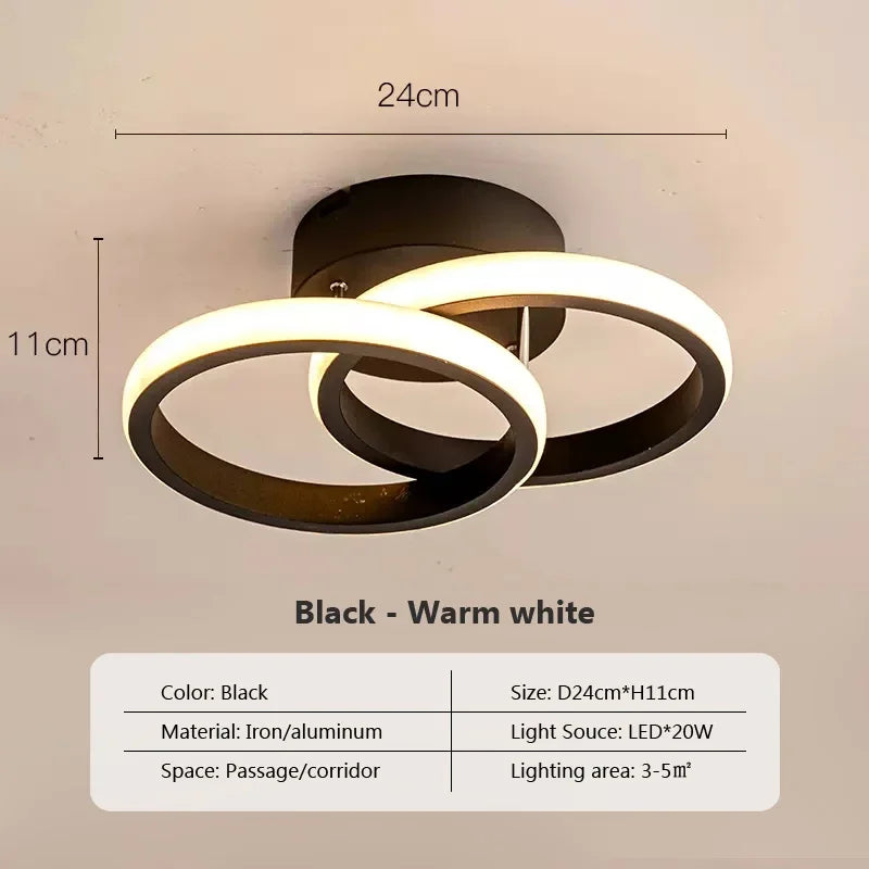 Moderne LED plafondlamp - Dimbare binnenverlichting voor hal, trap, foyer, balkon en slaapkamer