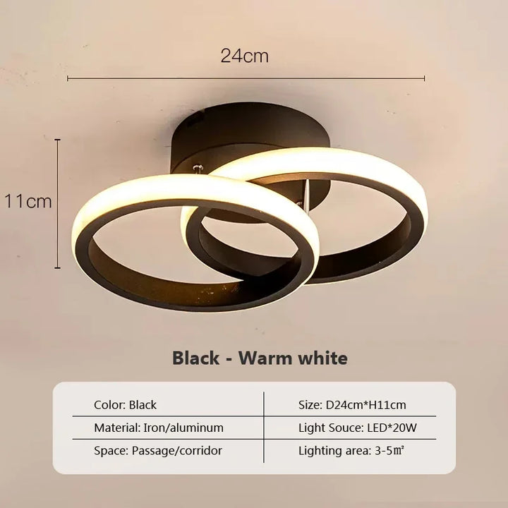 Moderne LED plafondlamp - Dimbare binnenverlichting voor hal, trap, foyer, balkon en slaapkamer