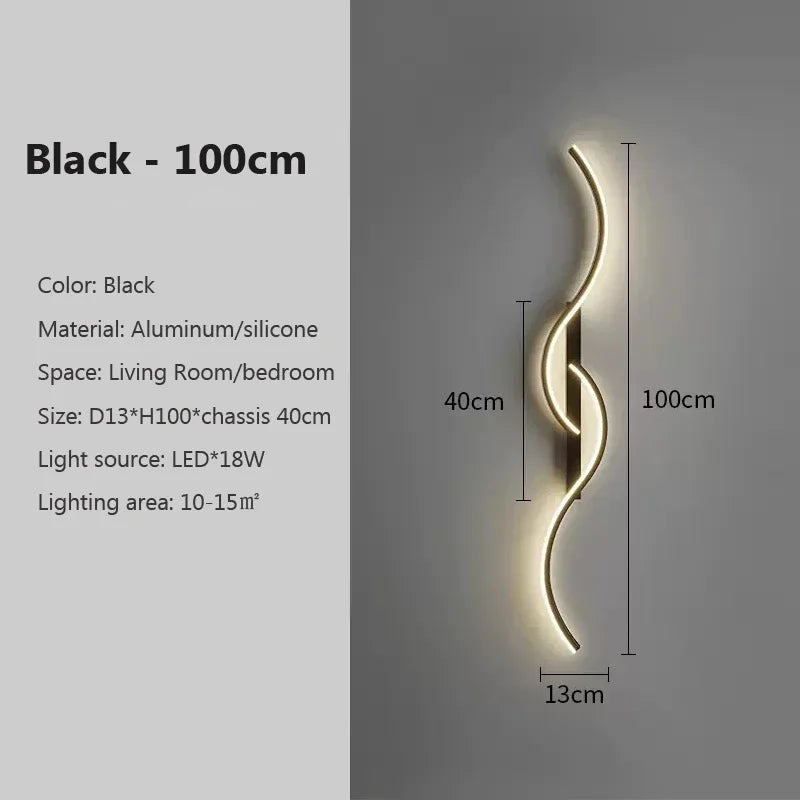 Moderne LED Wandlamp - Hedendaagse Wandlamp voor Woonkamer, Slaapkamer, Eetkamer en Hal - Op- en Neer-verlichting, Dimbaar, Touch-schakelaar, Interieurdecoratie