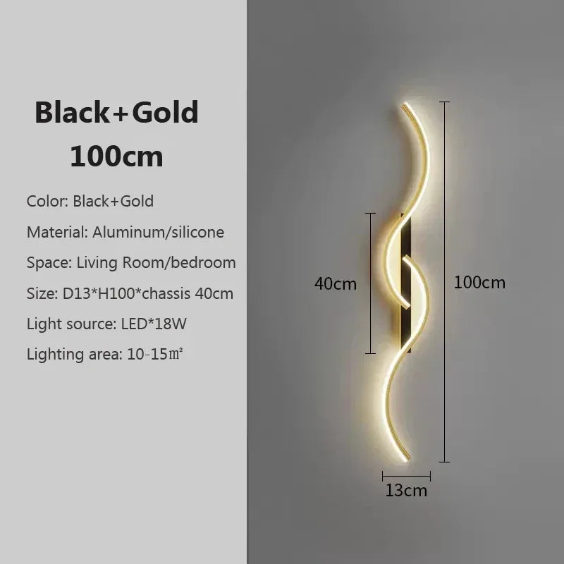 Moderne LED Wandlamp - Hedendaagse Wandlamp voor Woonkamer, Slaapkamer, Eetkamer en Hal - Op- en Neer-verlichting, Dimbaar, Touch-schakelaar, Interieurdecoratie