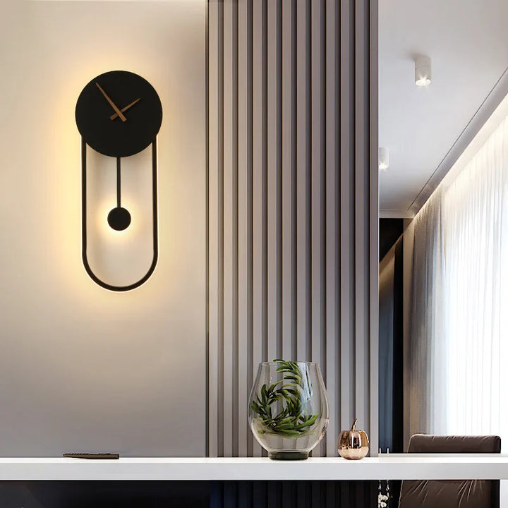 Moderne LED Klok Wandlamp – Stijlvolle Wandgemonteerde Lamp voor Slaapkamer, Woonkamer en Woondecoratie