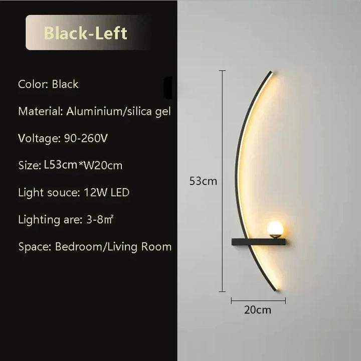 Moderne LED Wandlamp – Aluminium 53 cm lange Lichtbalk voor slaapkamer, woonkamer, gang en binnengebruik – Dimbaar met afstandsbediening