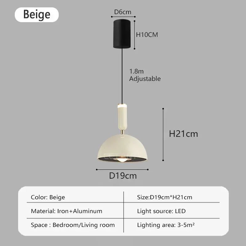 Noordse hoogteverstelbare LED hanglamp - Moderne ijzeren hanglamp voor slaapkamer, woonkamer, studeerkamer en bar (verstelbare hoogte, warm licht)