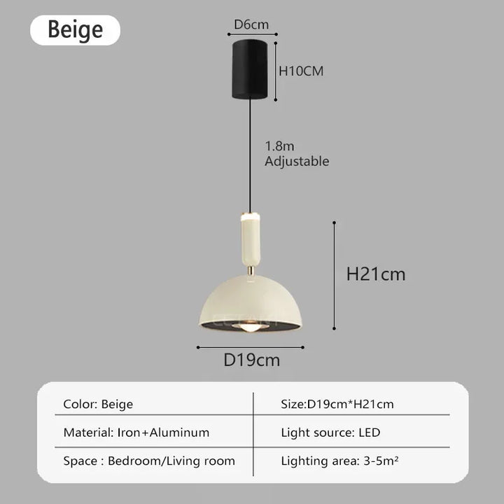 Noordse hoogteverstelbare LED hanglamp - Moderne ijzeren hanglamp voor slaapkamer, woonkamer, studeerkamer en bar (verstelbare hoogte, warm licht)