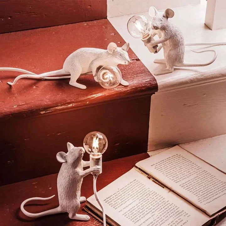 Moderne USB-Muislamp LED-nachtlamp – Creatieve diervorm nachttafellamp voor woondecoratie, slaapkamer en desktopverlichting