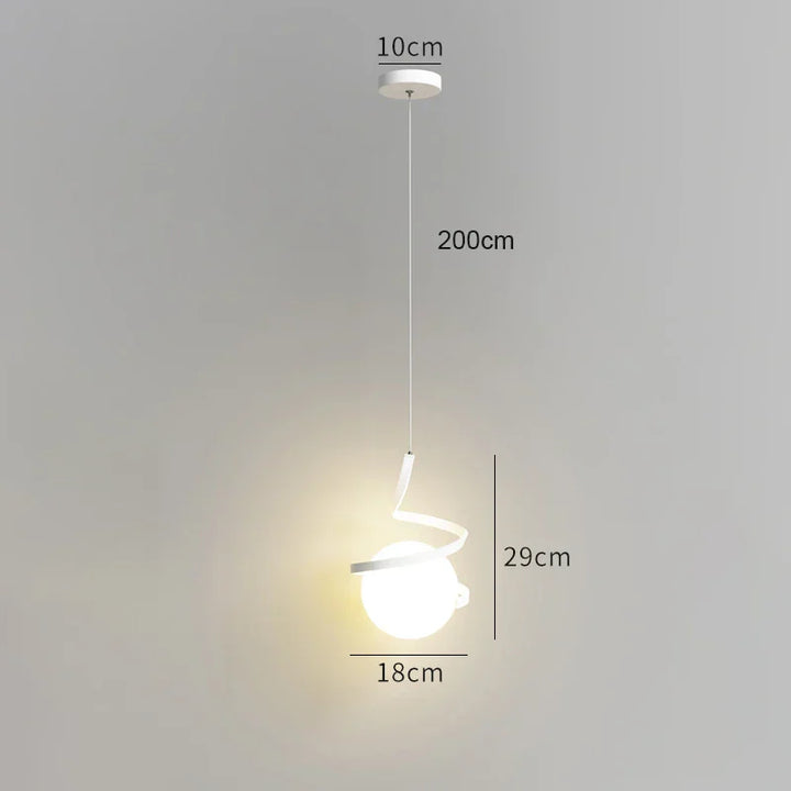 Nordic Glass LED Hanglamp – 3-Kleur Temperatuur, Eenmalige Hanglamp voor Eetkamer, Slaapkamer en Woonkamer Decoratie (5-10 m² Dekking)