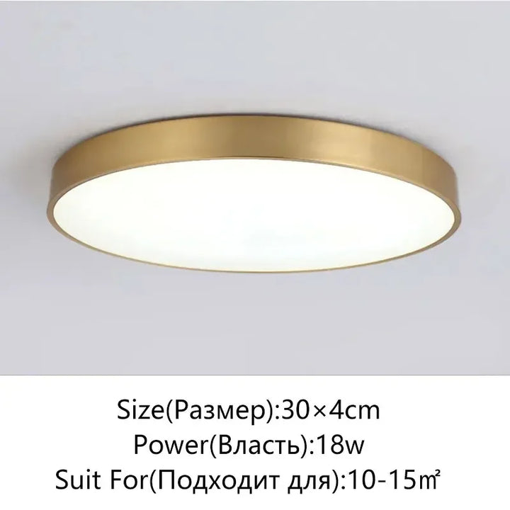 Moderne LED Haloge plafonnière lampen - Eenvoudige gouden ronde