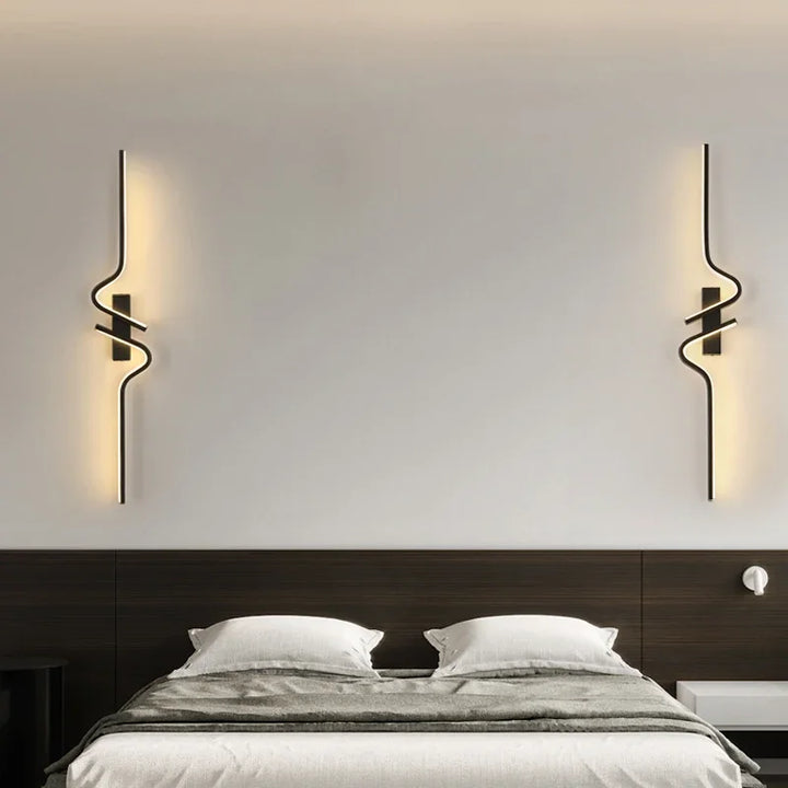 Moderne Minimalistische Strepen LED Wandlamp Slaapkamer Verlichting voor Nachttafel Wandlamp LED Licht Woonkamer TV Sofa Achtergrond Wandlamp