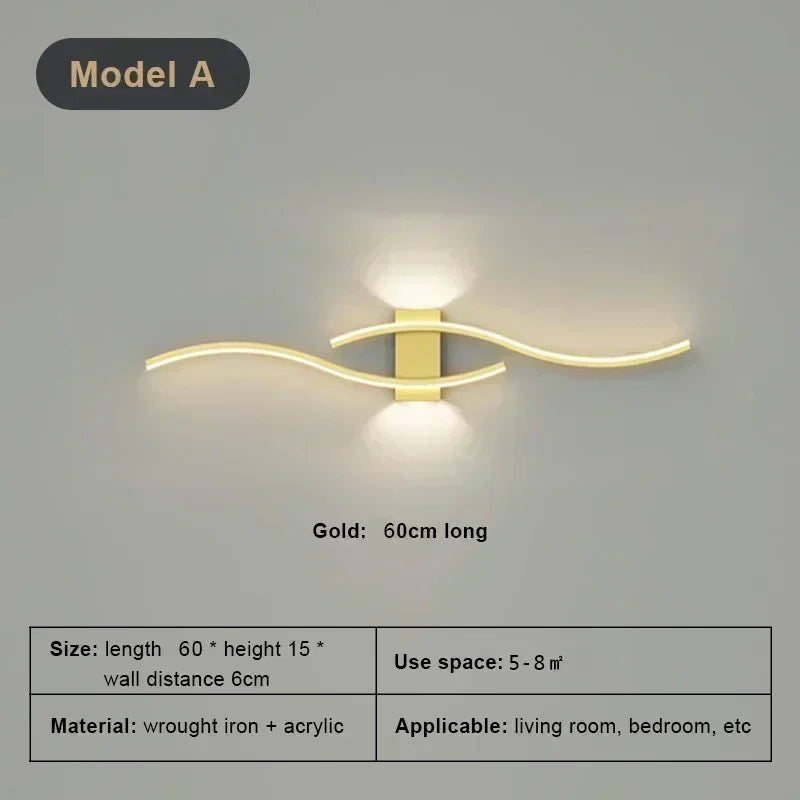 Moderne LED Wandlamp – Wandlamp voor Woonkamer, Slaapkamer en Gang – Stijlvolle Binnenverlichting