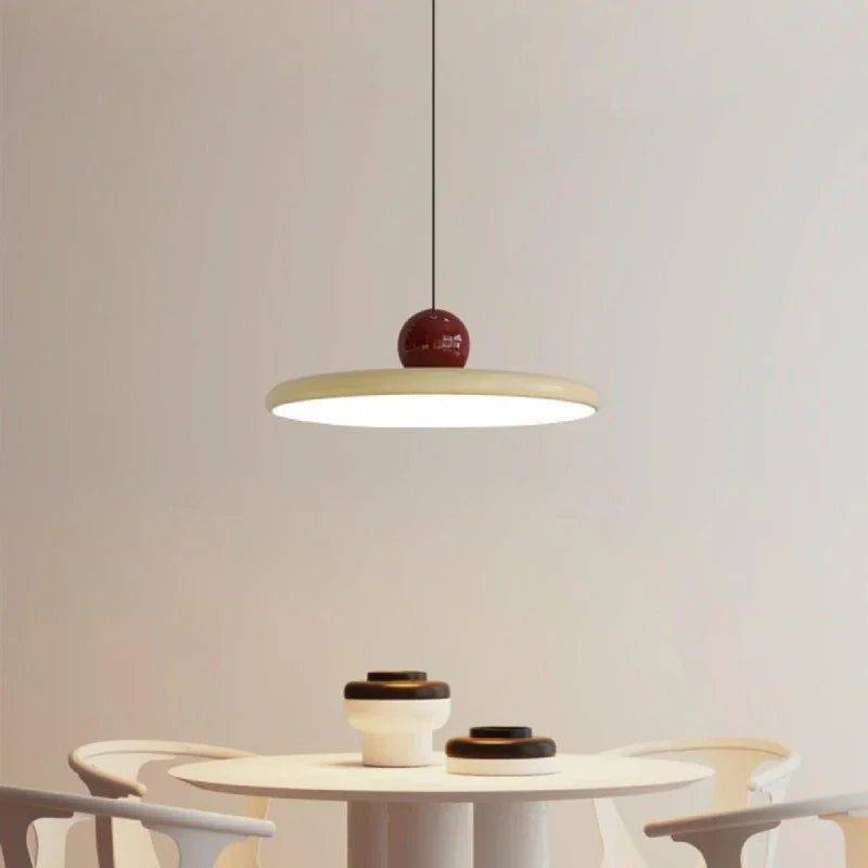 Nordic Cream Vliegen Schotel Hanglamp – Moderne LED-Lamp voor woonkamer, slaapkamer en restaurant, 20/30cm