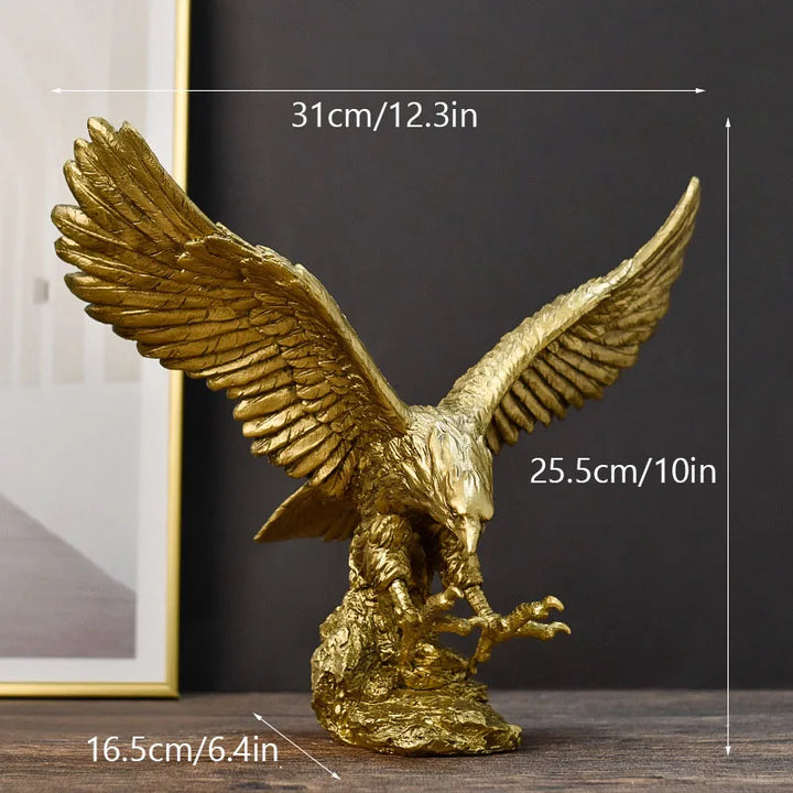 Harz Gouden Adelaar Standbeeld Kunst Dier Model Collectie Ornament Thuis Kantoor Bureau Feng Shui Decor Figuren eenvoudig