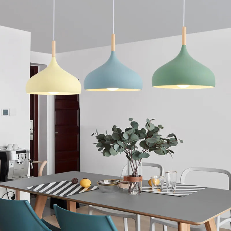 Moderner Macaron Pendelleuchte – Kleurige LED-Kroonluchter voor Slaapkamer, Restaurant, Kantoor & Woonkamer – Verstelbare Aluminium-Hanglamp