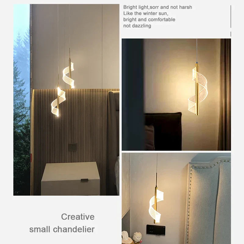 Nordic LED Hanglamp – Moderne Hanglamp voor Woonkamer, Slaapkamer, Eettafel en Gang – Gouden Acryl Lampenkappen, InterieurdDecoratie