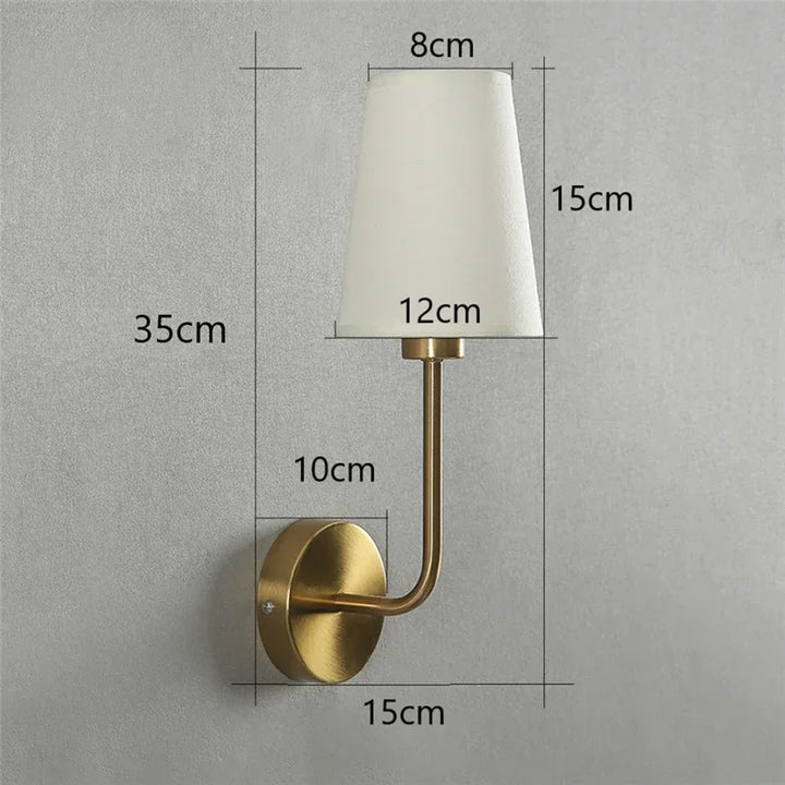 Nordic Minimalist Wandlamp – Moderne linnen lampenkap met elleboog-ontwerp voor woonkamer, slaapkamer en trappenhuis