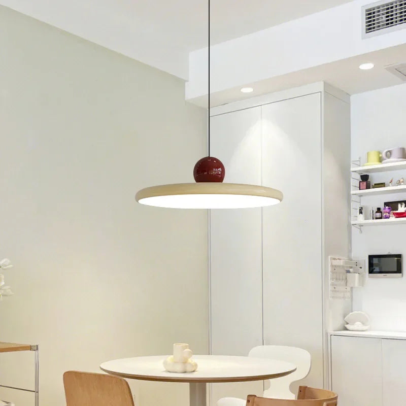 Nordic Cream Vliegen Schotel Hanglamp – Moderne LED-Lamp voor woonkamer, slaapkamer en restaurant, 20/30cm