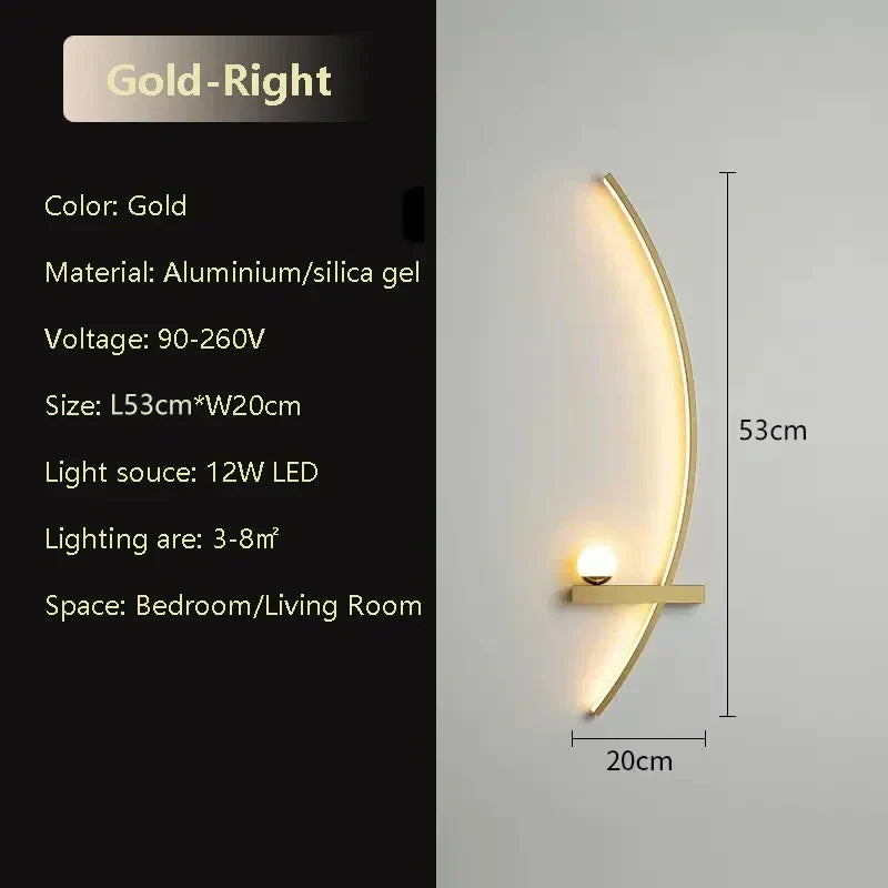 Moderne LED Wandlamp – Aluminium 53 cm lange Lichtbalk voor slaapkamer, woonkamer, gang en binnengebruik – Dimbaar met afstandsbediening