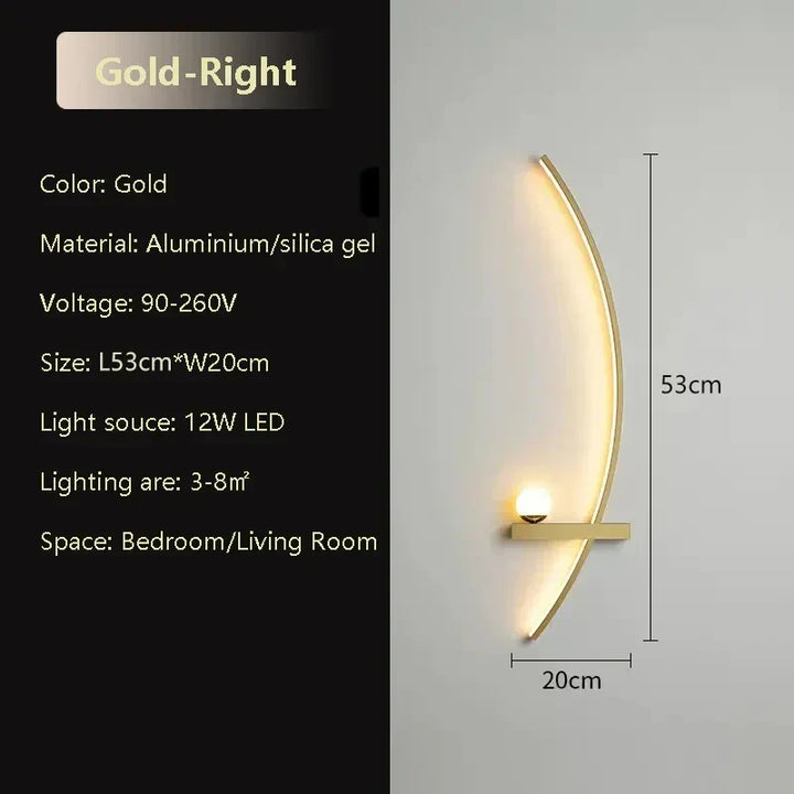 Moderne LED Wandlamp – Aluminium 53 cm lange Lichtbalk voor slaapkamer, woonkamer, gang en binnengebruik – Dimbaar met afstandsbediening
