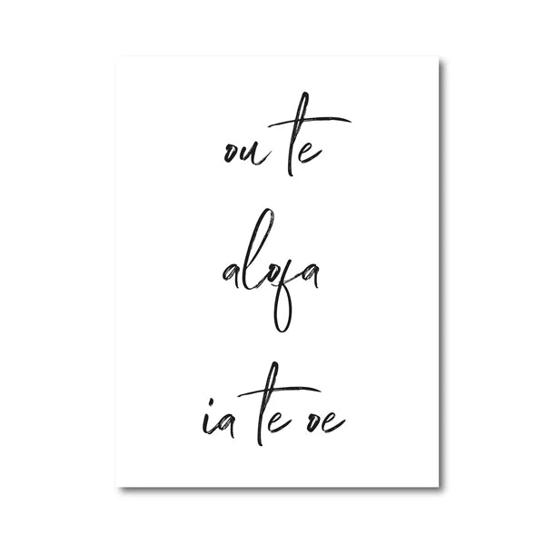 Zuid-Pacific-Liefde Citaten Poster Wandkunst Fijne Kunst Canvasdrukken Minimalistische Zwart-Wit Elegante Typografische Wandkunst Beelden Voor Woonkamer Slaapkamer Kunst Decor