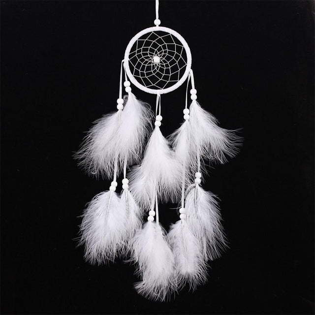 Eenvoudige creatieve woondecoratie ornamenten dromenvanger auto hanger (Wit)