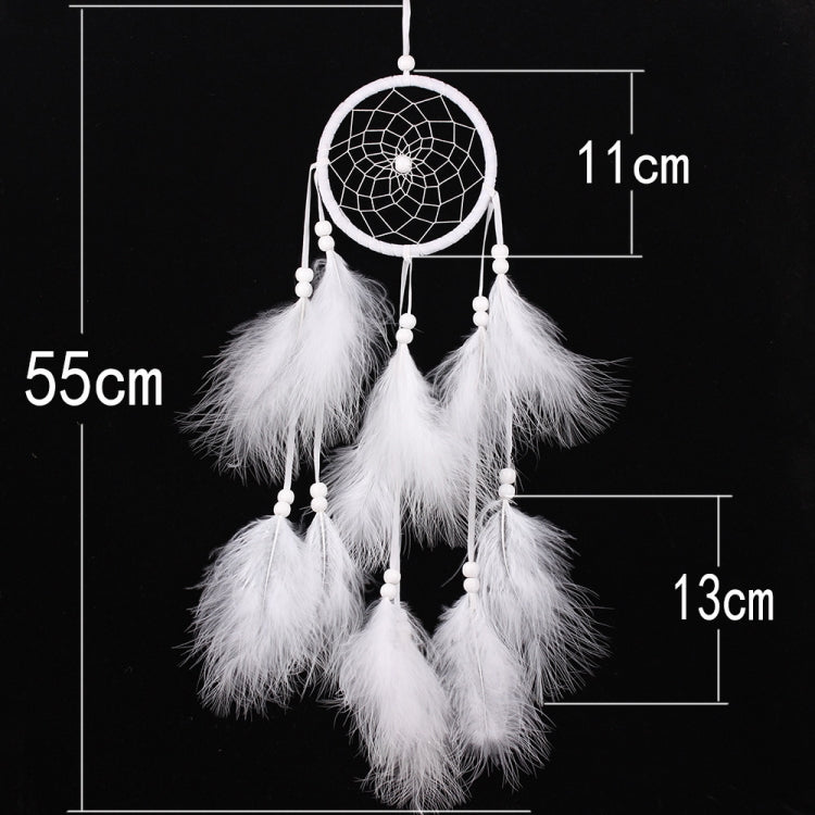 Eenvoudige creatieve woondecoratie ornamenten dromenvanger auto hanger (Wit)