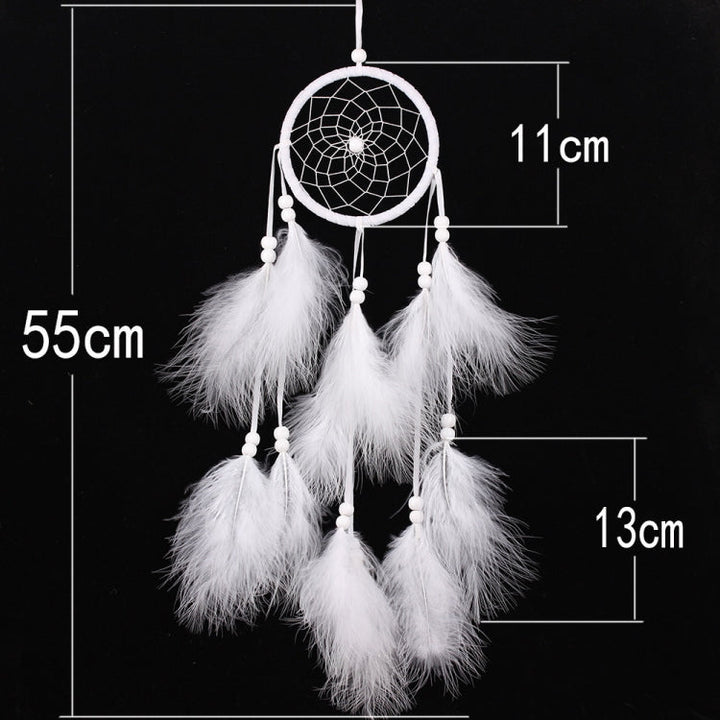 Eenvoudige creatieve woondecoratie ornamenten dromenvanger auto hanger (Wit)
