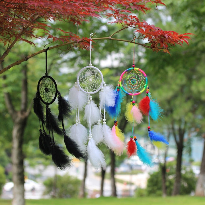 Eenvoudige creatieve woondecoratie ornamenten dromenvanger auto hanger (Wit)