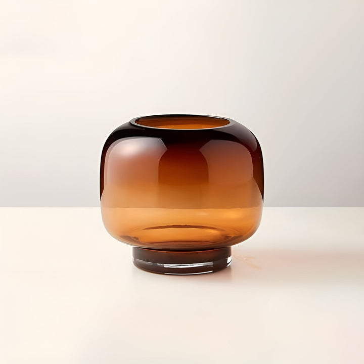 Handvaas van glas door Arostaown – minimalistisch en decoratief | Transparante binnenkant voor bloemen, hydroponics en moderne planten in amber
