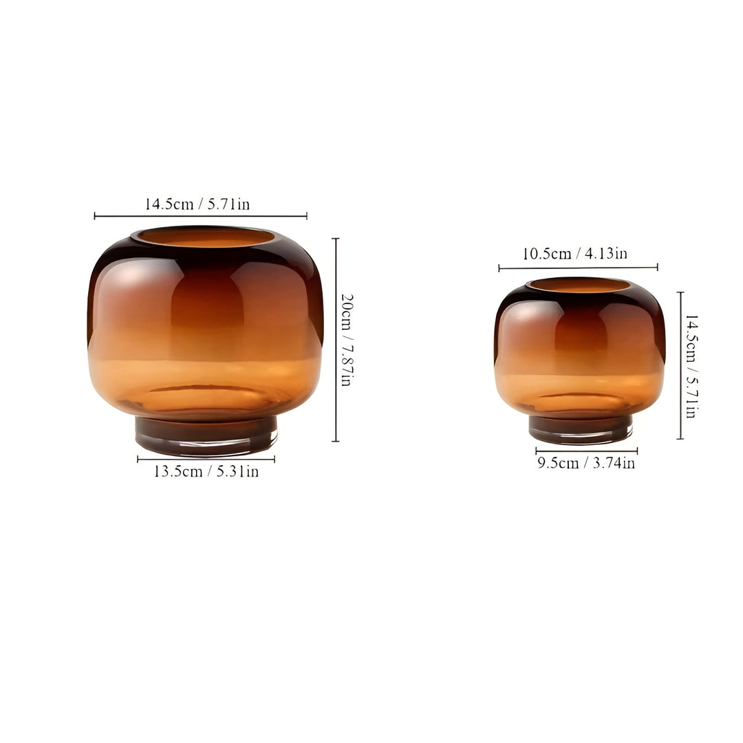 Handvaas van glas door Arostaown – minimalistisch en decoratief | Transparante binnenkant voor bloemen, hydroponics en moderne planten in amber