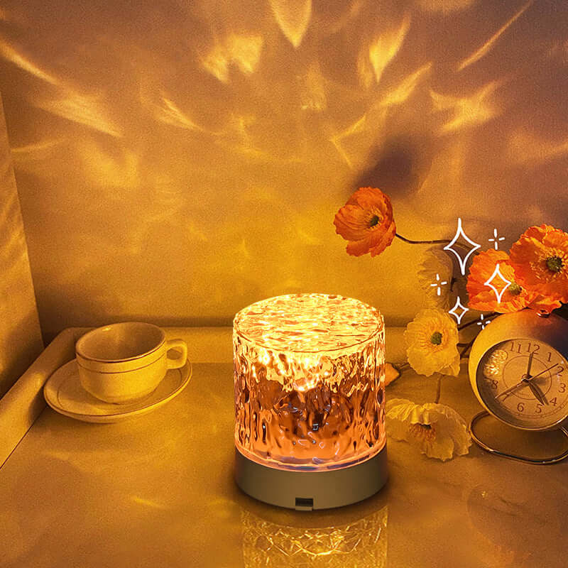 Kristal lamp watergolven projector nachtlamp decoratie thuis slaapkamer esthetische sfeer vakantiecadeau zonsonderganglichten huisdecoratie