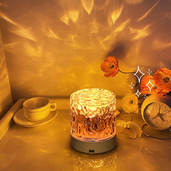 Kristal lamp watergolven projector nachtlamp decoratie thuis slaapkamer esthetische sfeer vakantiecadeau zonsonderganglichten huisdecoratie