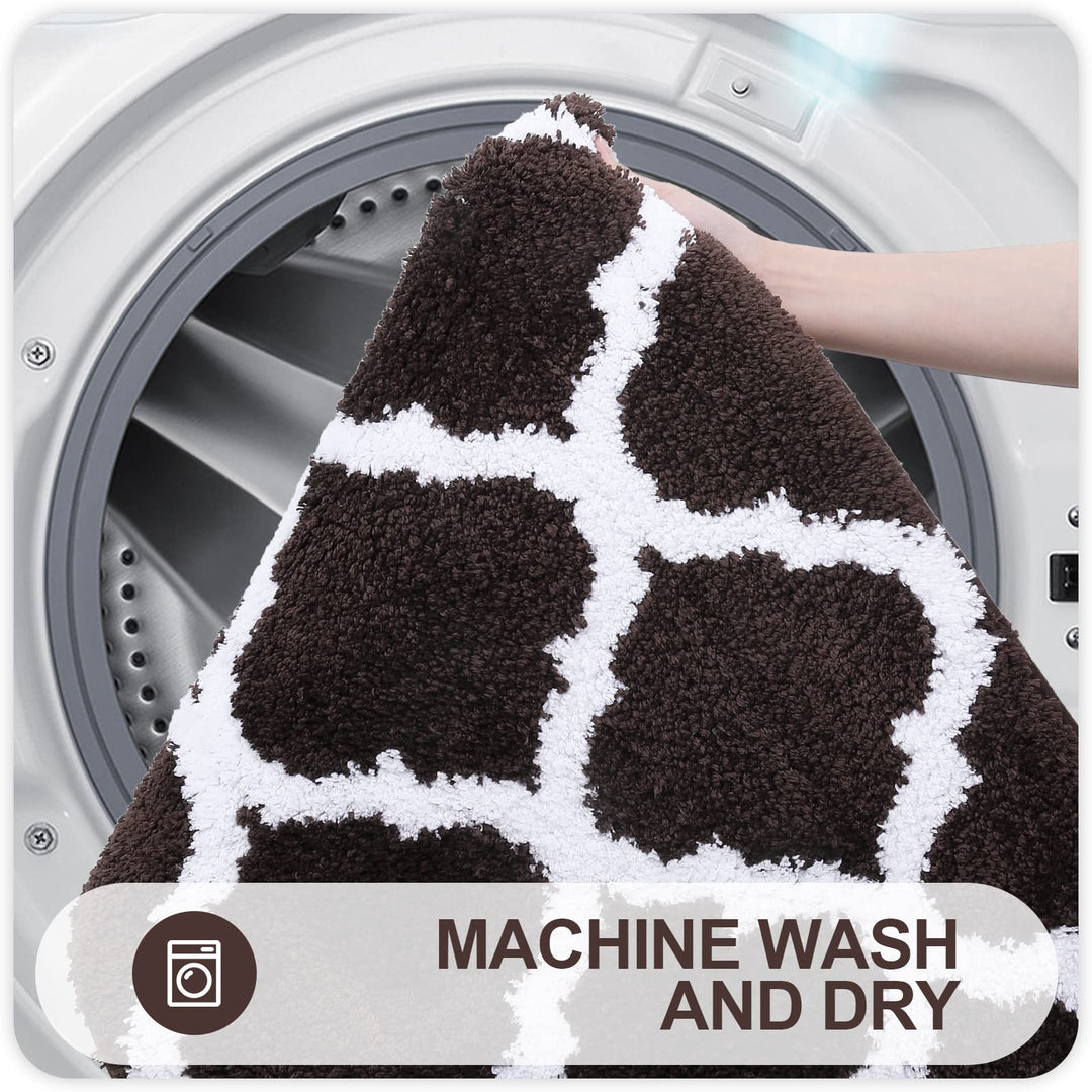 Arosta | Ultra Zachte Shaggy Badmat Set – 2 Delige Antislip Absorberende Vloerkleden