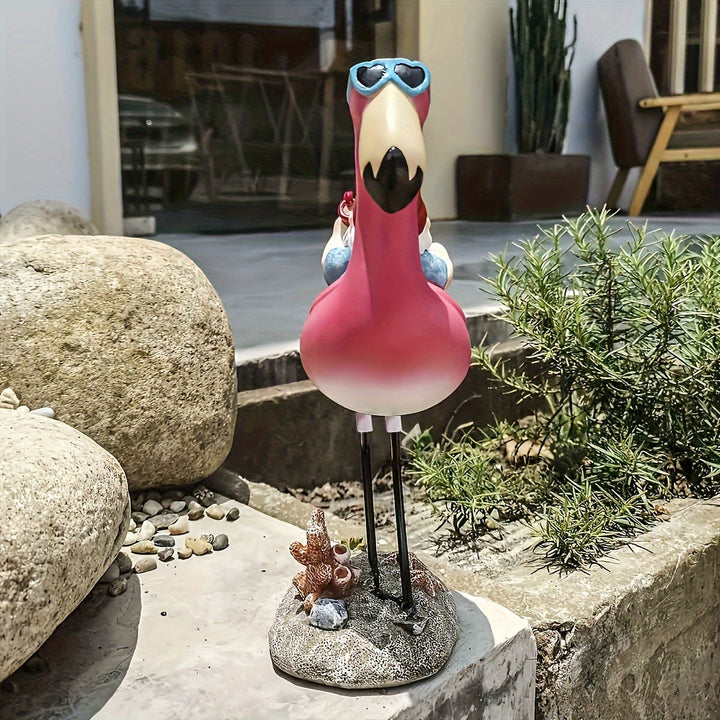 Flamingo ontspannende tuinbeelden