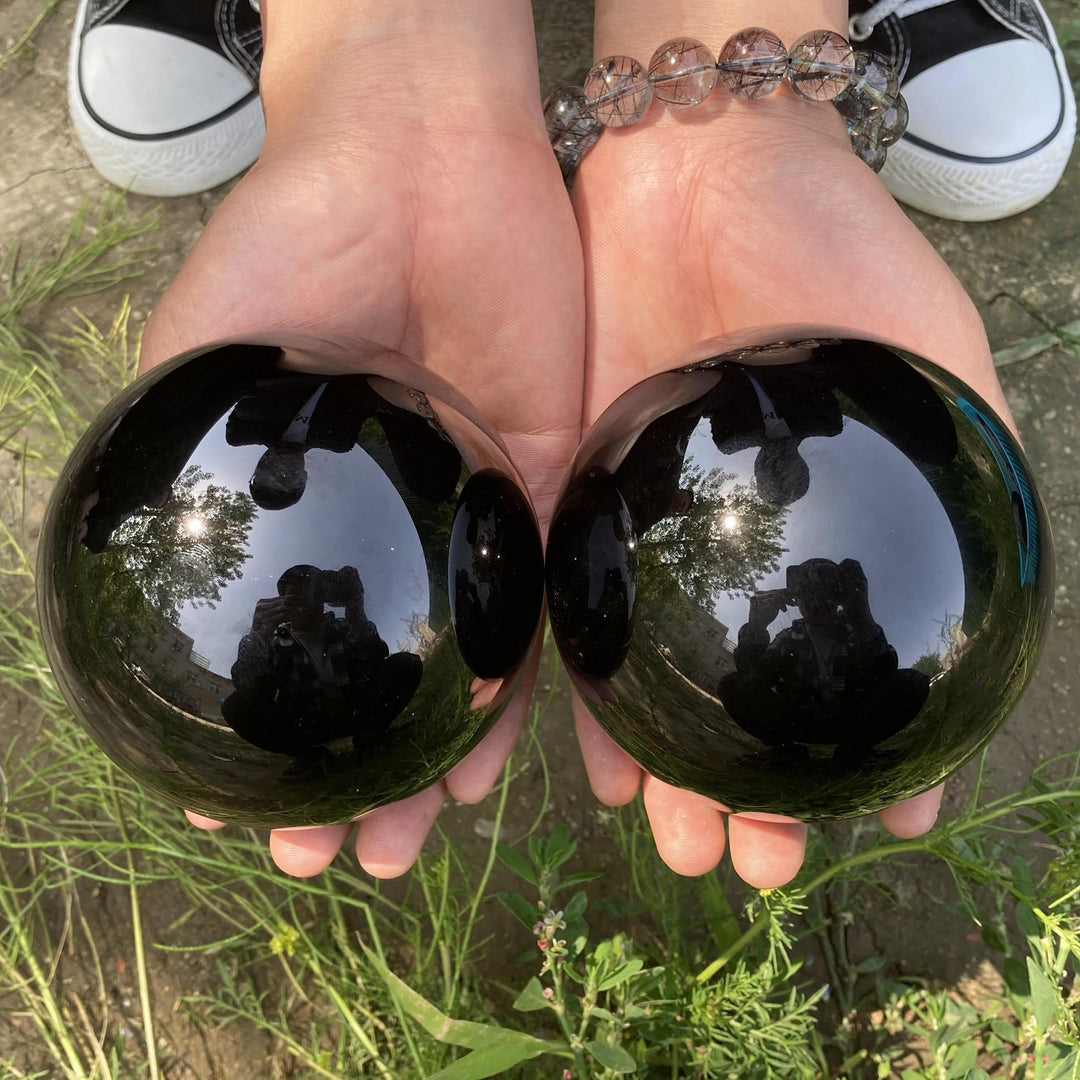 Obsidiaanse kristallen bol decoratie