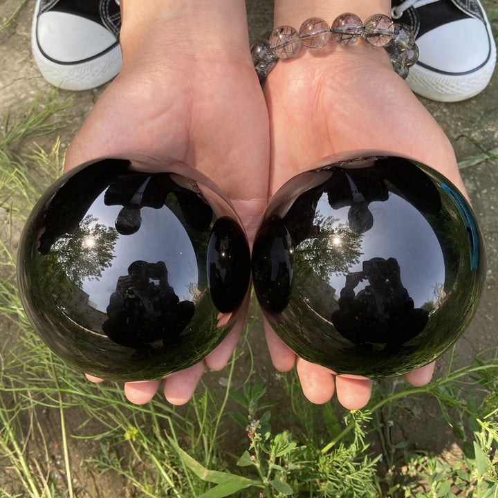 Obsidiaanse kristallen bol decoratie