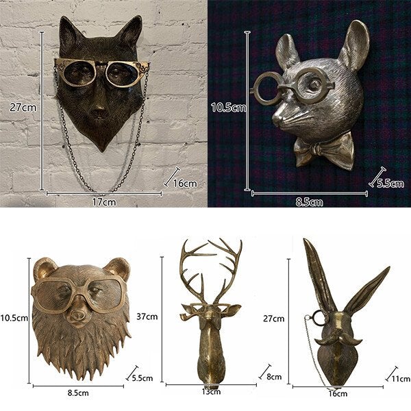 Unieke wanddecoratie met dierenkop voor thuis