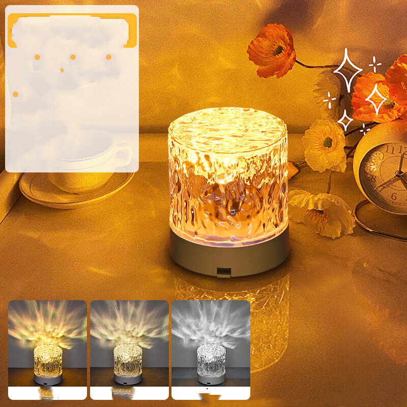 Kristal lamp watergolven projector nachtlamp decoratie thuis slaapkamer esthetische sfeer vakantiecadeau zonsonderganglichten huisdecoratie