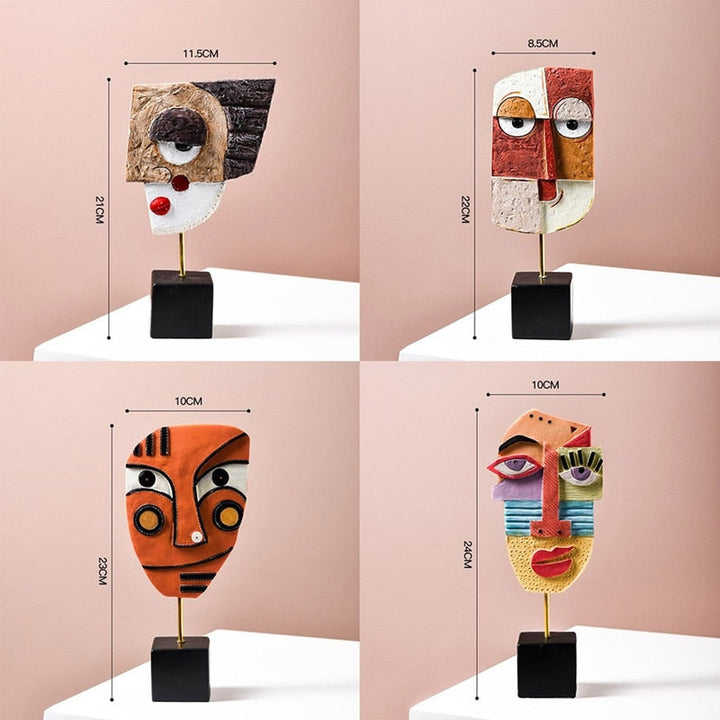 Abstract Pop-Art Gezicht Thuis Beeldhouwwerk