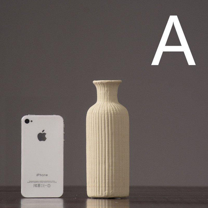 Bruine, beige, grijze keramische vaas │ Decoratief item