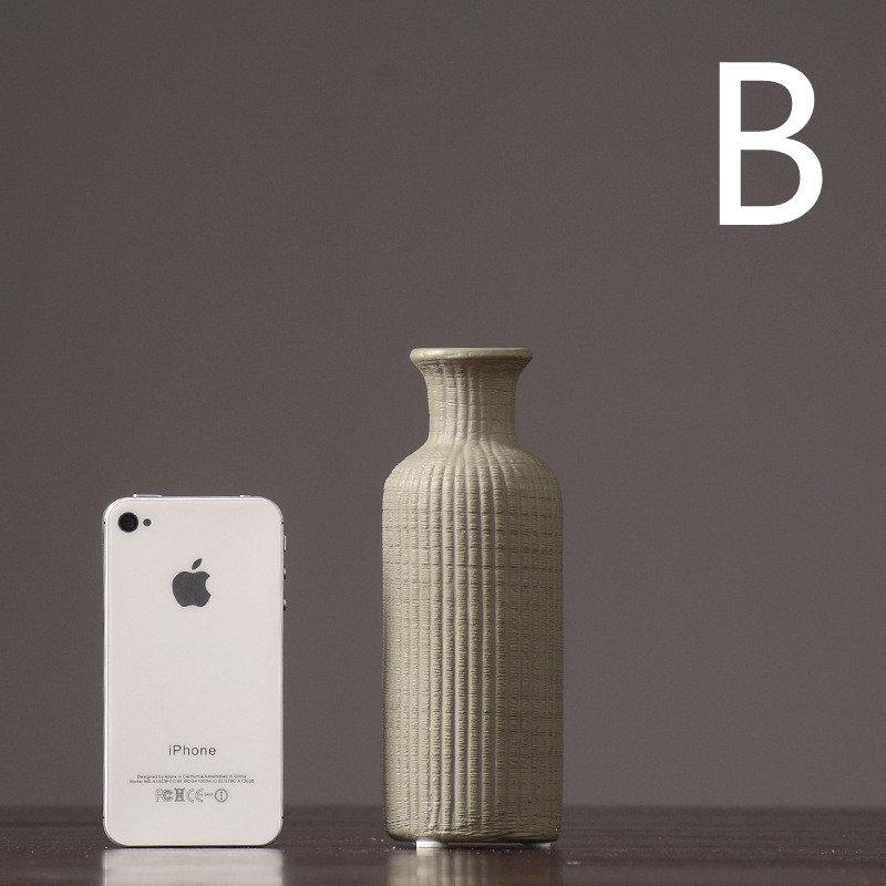 Bruine, beige, grijze keramische vaas │ Decoratief item