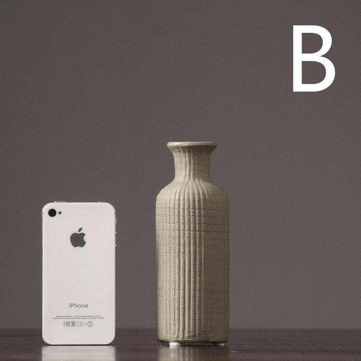 Bruine, beige, grijze keramische vaas │ Decoratief item