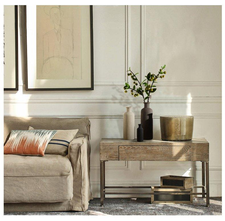 Bruine, beige, grijze keramische vaas │ Decoratief item