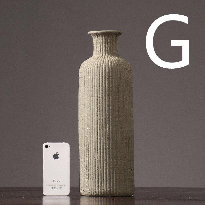 Bruine, beige, grijze keramische vaas │ Decoratief item